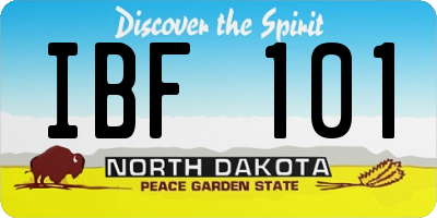 ND license plate IBF101