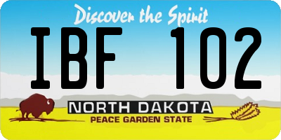 ND license plate IBF102