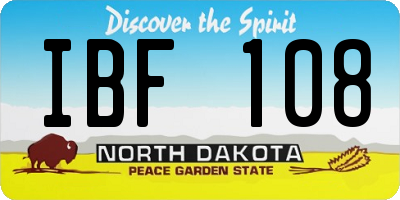 ND license plate IBF108