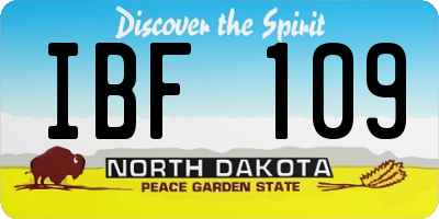 ND license plate IBF109