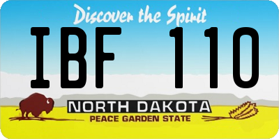 ND license plate IBF110