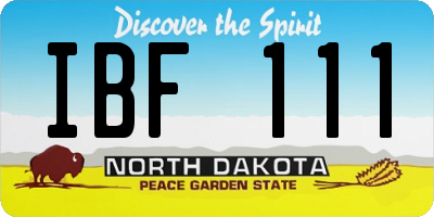 ND license plate IBF111