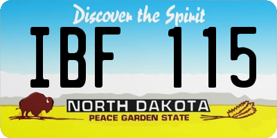 ND license plate IBF115
