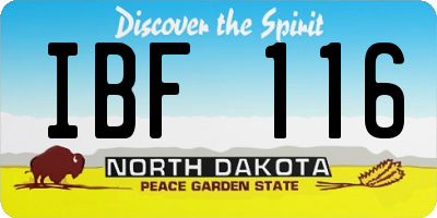 ND license plate IBF116