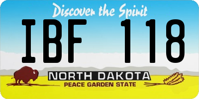 ND license plate IBF118