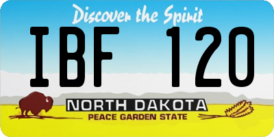 ND license plate IBF120