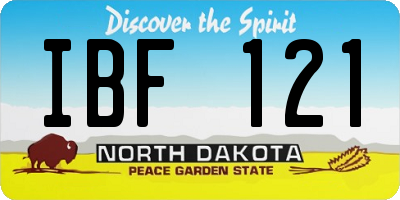 ND license plate IBF121