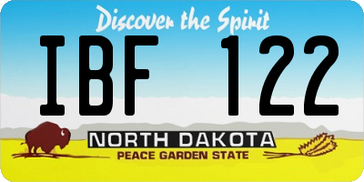 ND license plate IBF122