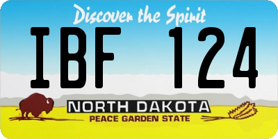 ND license plate IBF124