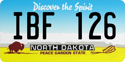 ND license plate IBF126