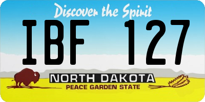 ND license plate IBF127