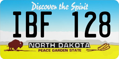 ND license plate IBF128