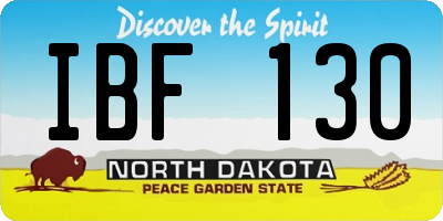 ND license plate IBF130