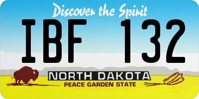 ND license plate IBF132