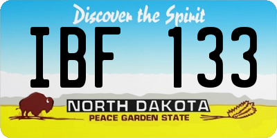 ND license plate IBF133