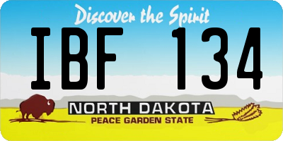 ND license plate IBF134