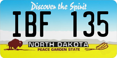 ND license plate IBF135