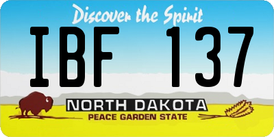 ND license plate IBF137