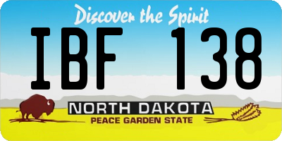 ND license plate IBF138