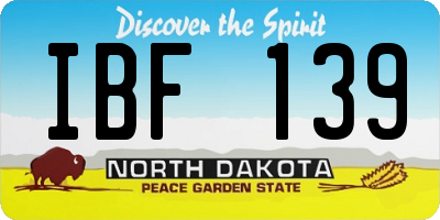 ND license plate IBF139