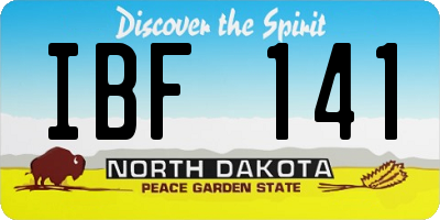 ND license plate IBF141