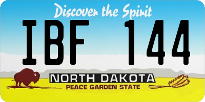 ND license plate IBF144