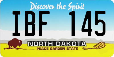 ND license plate IBF145