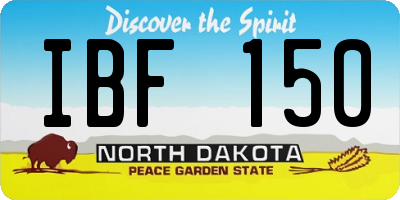 ND license plate IBF150
