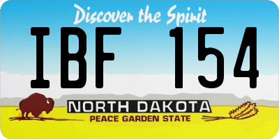 ND license plate IBF154