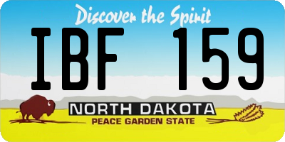ND license plate IBF159