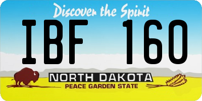 ND license plate IBF160