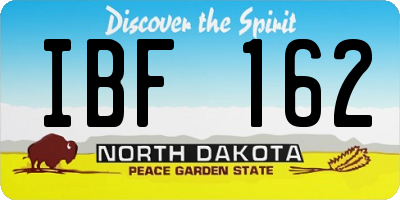 ND license plate IBF162