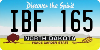 ND license plate IBF165
