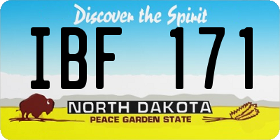 ND license plate IBF171