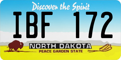 ND license plate IBF172