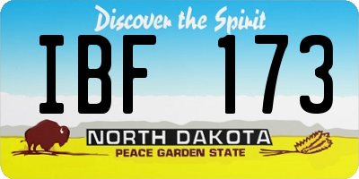 ND license plate IBF173