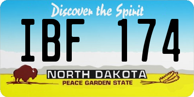 ND license plate IBF174