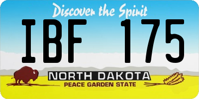 ND license plate IBF175