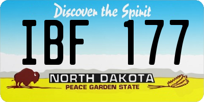 ND license plate IBF177