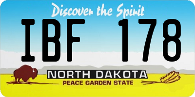 ND license plate IBF178