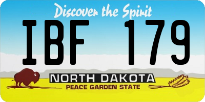 ND license plate IBF179