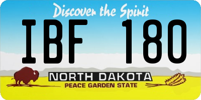 ND license plate IBF180