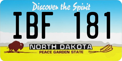 ND license plate IBF181