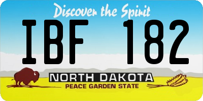 ND license plate IBF182