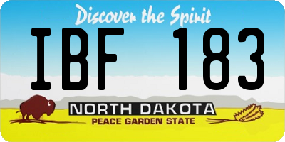 ND license plate IBF183