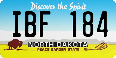 ND license plate IBF184