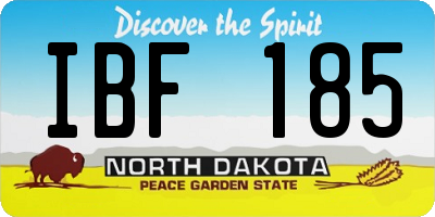 ND license plate IBF185