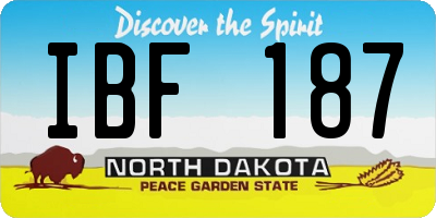 ND license plate IBF187