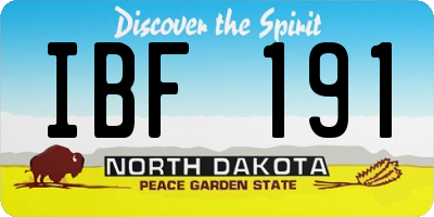 ND license plate IBF191