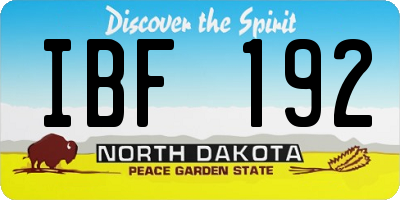 ND license plate IBF192